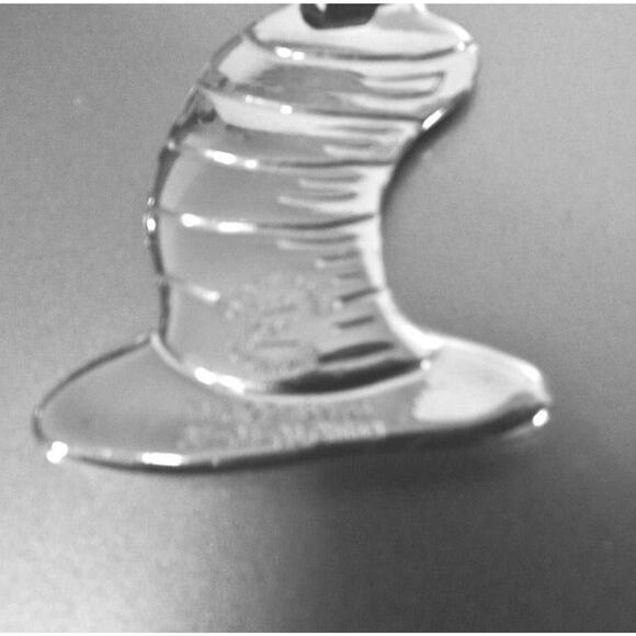 Dr Suess Cat In The Hat Christmas Ornament Silver Plate Tall Magic Hat New Box - Picture 2 of 4